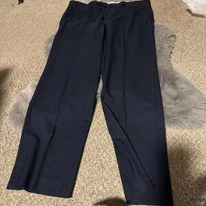 Ralph Lauren Men's Navy Blue Grid Pattern Slim Fit Dress Pants 36W x 30L